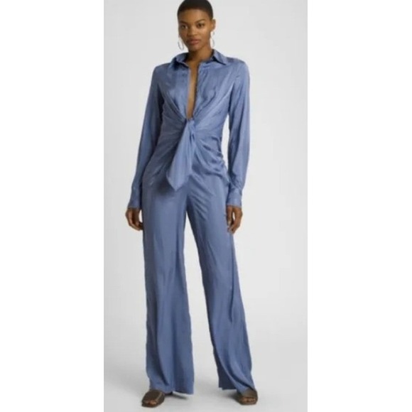 Choosy NWT Slate Blue Striped Romper Jumpsuit  Size 16 1975 - Picture 1 of 9